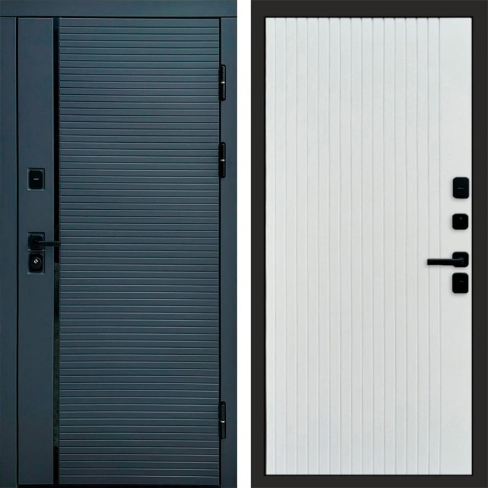 Дверь Termo Door Графит Line Flat Белый софт