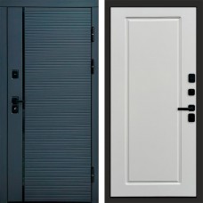 Входная дверь Графит Line Гранд Белый Софт