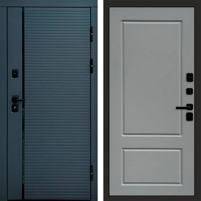 Дверь входная Termo Door Графит Line Марсель Grey софт