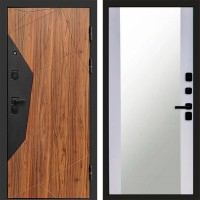 Входная дверь АВАНГАРД Дуб каньон Зеркало белый софт