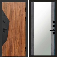 Входная дверь АВАНГАРД Дуб каньон Зеркало бетон темный