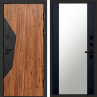 Дверь Termo Door АВАНГАРД Дуб каньон Зеркало 27 Черный кварц + тонировка