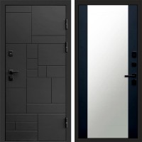 Дверь Termo Door Квадро Зеркало 27 Черный кварц + тонировка