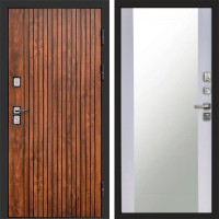 Входная дверь Твист дуб Зеркало белый софт