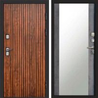 Входная дверь Твист дуб Зеркало бетон темный