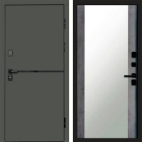 Входная дверь Тренд Грин Зеркало бетон темный