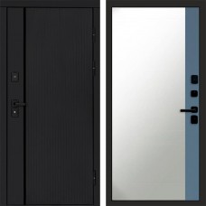 Входная дверь Урбан Black Зеркало фацет Grey софт