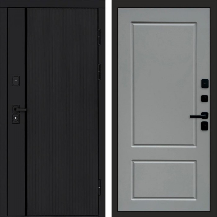 Дверь входная Termo Door Урбан Black Марсель Grey софт