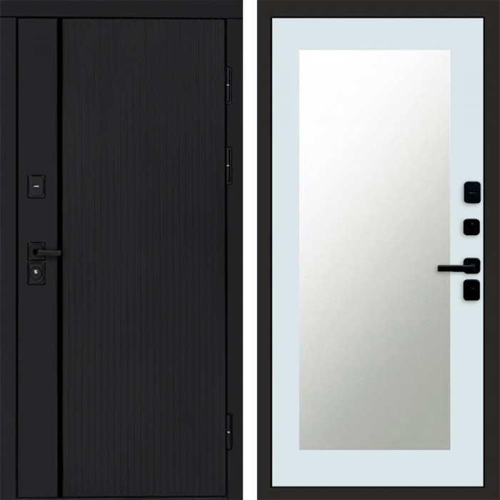 Дверь Termo Door Урбан Black Зеркало Триумф Белый софт