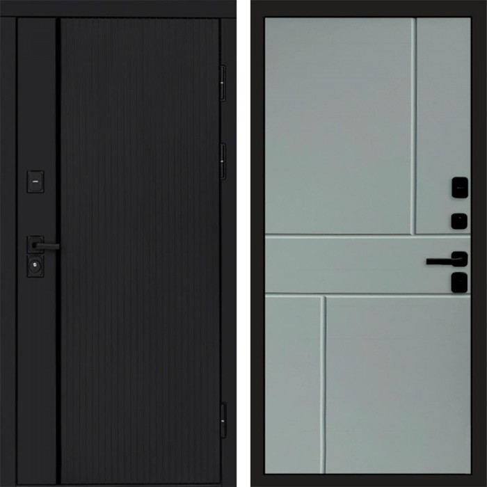 Дверь Termo Door Урбан Black Горизонт Grey софт