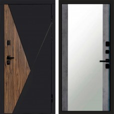 Входная дверь Матрикс (MatriX) Зеркало бетон темный