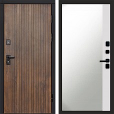 Входная дверь Твист ультра Зеркало фацет Белый софт