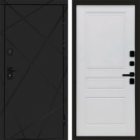 Входная дверь Лучи Black Классика Белый матовый