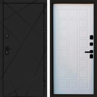 Входная дверь Лучи Black Престиж Белое дерево