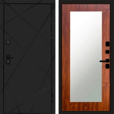 Входная дверь Лучи Black Зеркало триумф дуб
