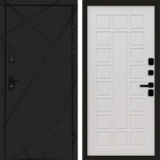 Входная дверь Лучи Black Престиж белый матовый