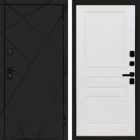 Входная дверь Лучи Black Классика белое дерево