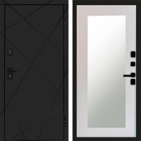 Входная дверь Лучи Black Зеркало Триумф лиственница белая
