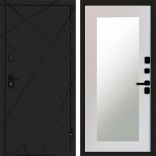 Входная дверь Лучи Black Зеркало Триумф лиственница белая
