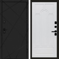 Входная дверь Лучи Black Арка белое дерево