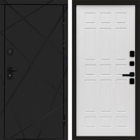 Входная дверь Лучи Black Спарта белое дерево