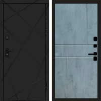 Входная дверь Лучи Black Горизонт бетон темный