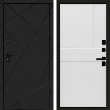 Входная дверь Лучи Black Горизонт белый