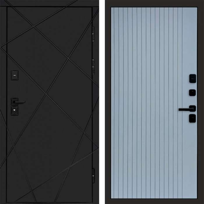 Termo Door Лучи Black Flat Grey Софт