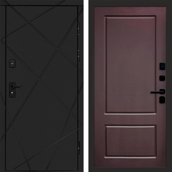 Дверь входная Termo Door Лучи Black Марсель Шоколад