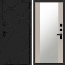Дверь Termo Door Лучи Black Зеркало 27 Слоновая кость