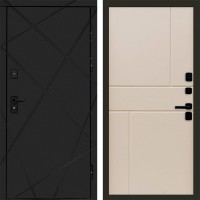 Дверь Termo Door Лучи Black Горизонт Слоновая кость