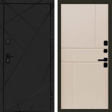 Дверь Termo Door Лучи Black Горизонт Слоновая кость