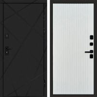 Дверь Termo Door Лучи Black Flat Белый софт