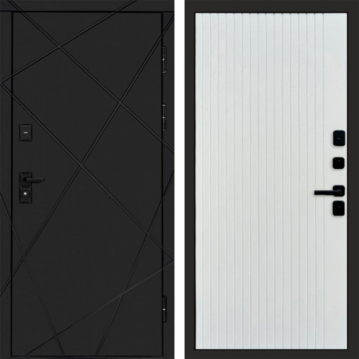 Дверь Termo Door Лучи Black Flat Белый софт