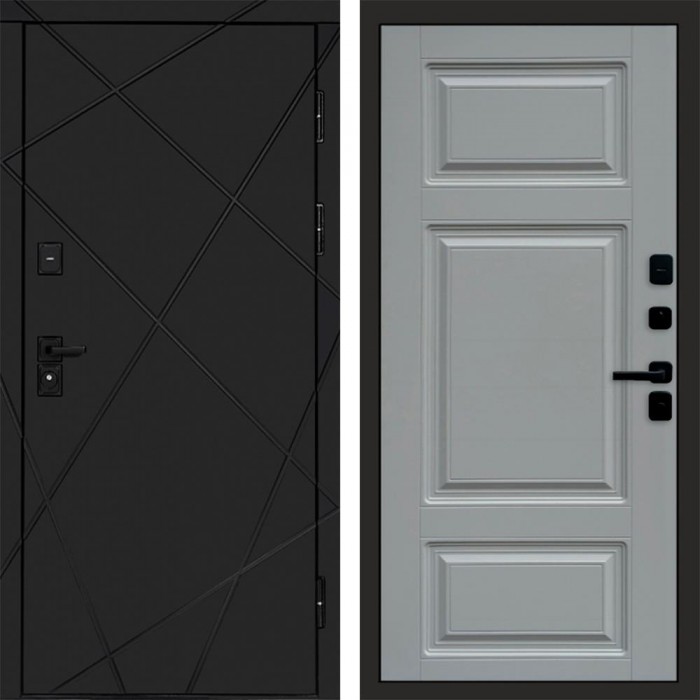 Дверь Termo Door Лучи Black Лион Grey софт