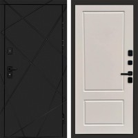 Дверь входная Termo Door Лучи Black Марсель Слоновая кость