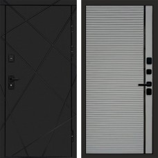 Входная дверь Лучи Black Porte Grey софт