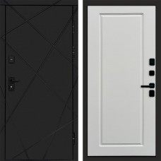 Входная дверь Лучи Black Гранд Белый Софт