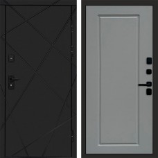 Входная дверь Лучи Black Гранд Grey софт