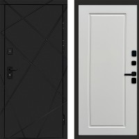 Входная дверь Termo Door Лучи Black Гранд Слоновая кость