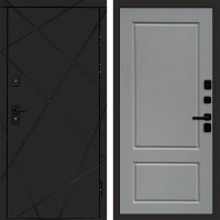 Дверь входная Termo Door Лучи Black Марсель Grey софт