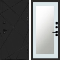 Дверь Termo Door Лучи Black Зеркало Триумф Белый софт