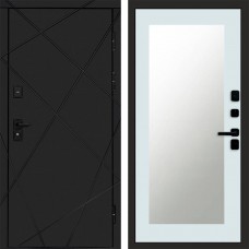 Дверь Termo Door Лучи Black Зеркало Триумф Белый софт