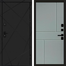 Дверь Termo Door Лучи Black Горизонт Grey софт
