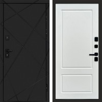 Дверь входная Termo Door Лучи Black Марсель Белый софт