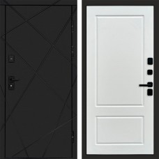 Дверь входная Termo Door Лучи Black Марсель Белый софт