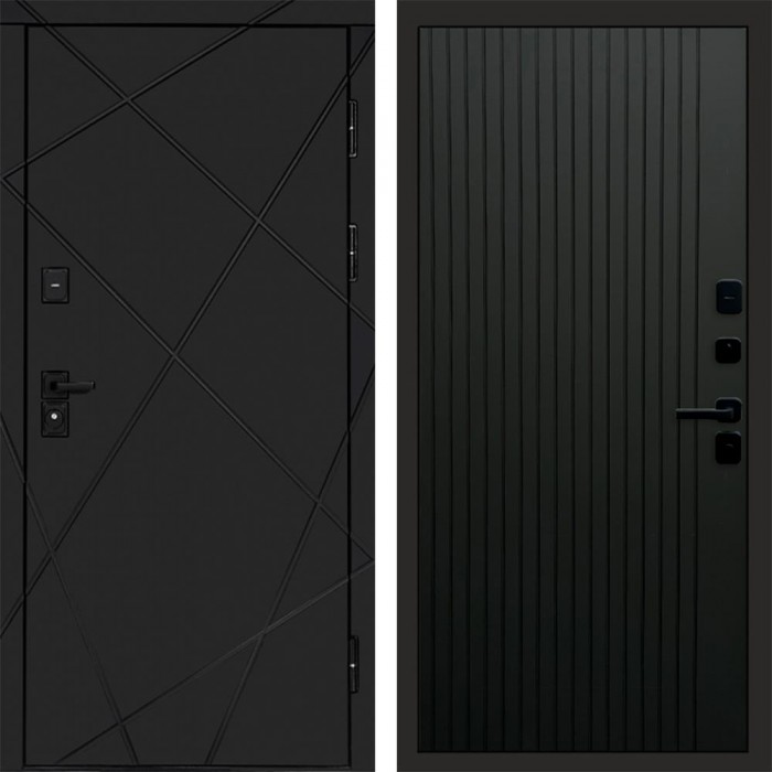 Termo Door Лучи Black Flat Черный кварц