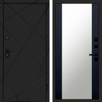 Дверь Termo Door Лучи Black Зеркало 27 Черный кварц + тонировка