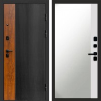 Входная дверь ПРЕСТИЖ Зеркало фацет Белый софт