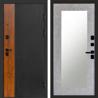 Входная дверь ПРЕСТИЖ Зеркало триумф бетон светлый